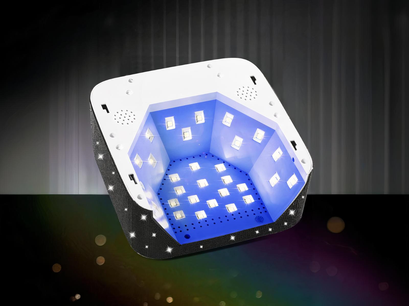 Lampe LED ongle UV portable noire à strass et écran tactile