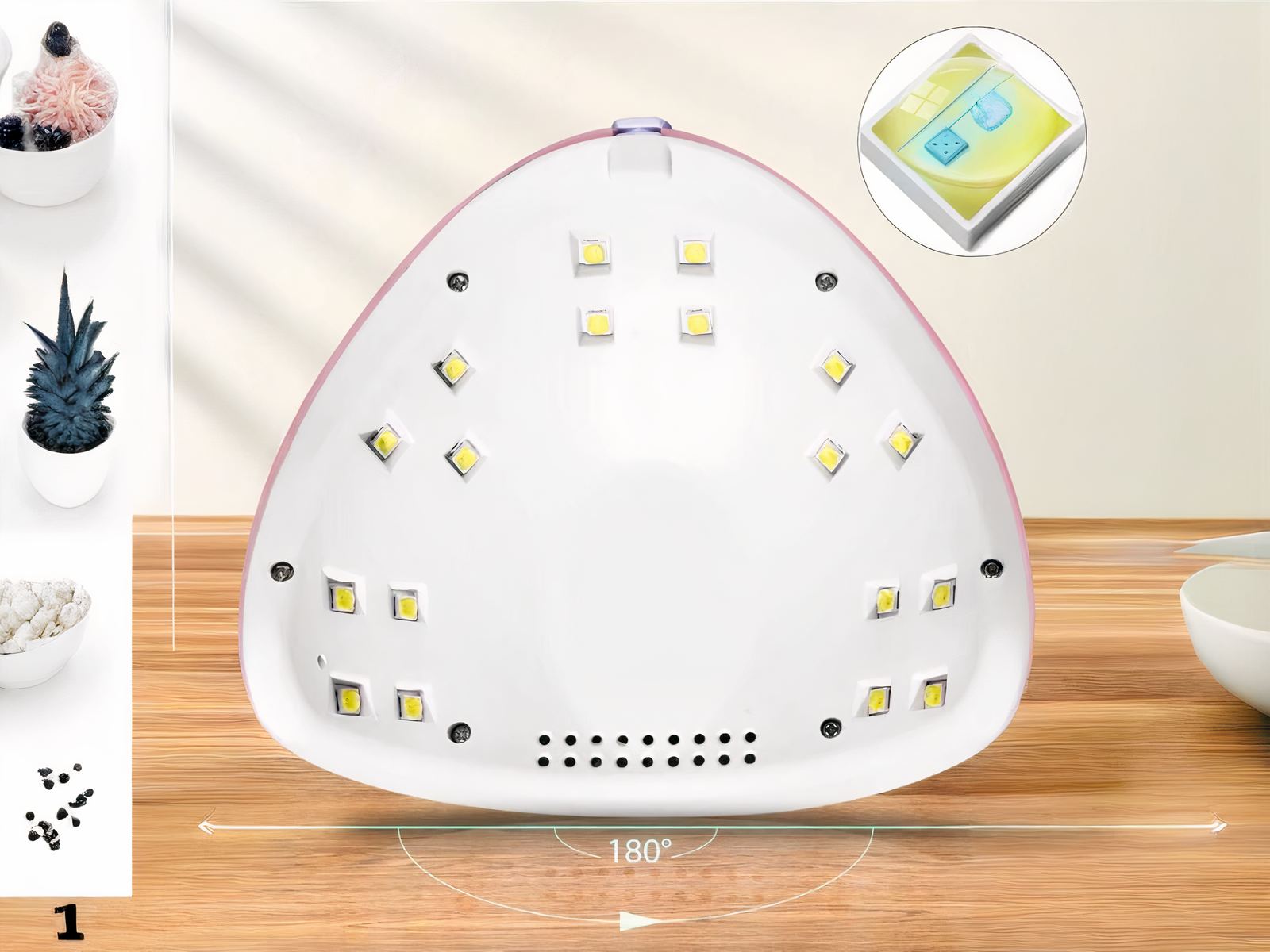 Lampe LED ongle UV rose design arrondi