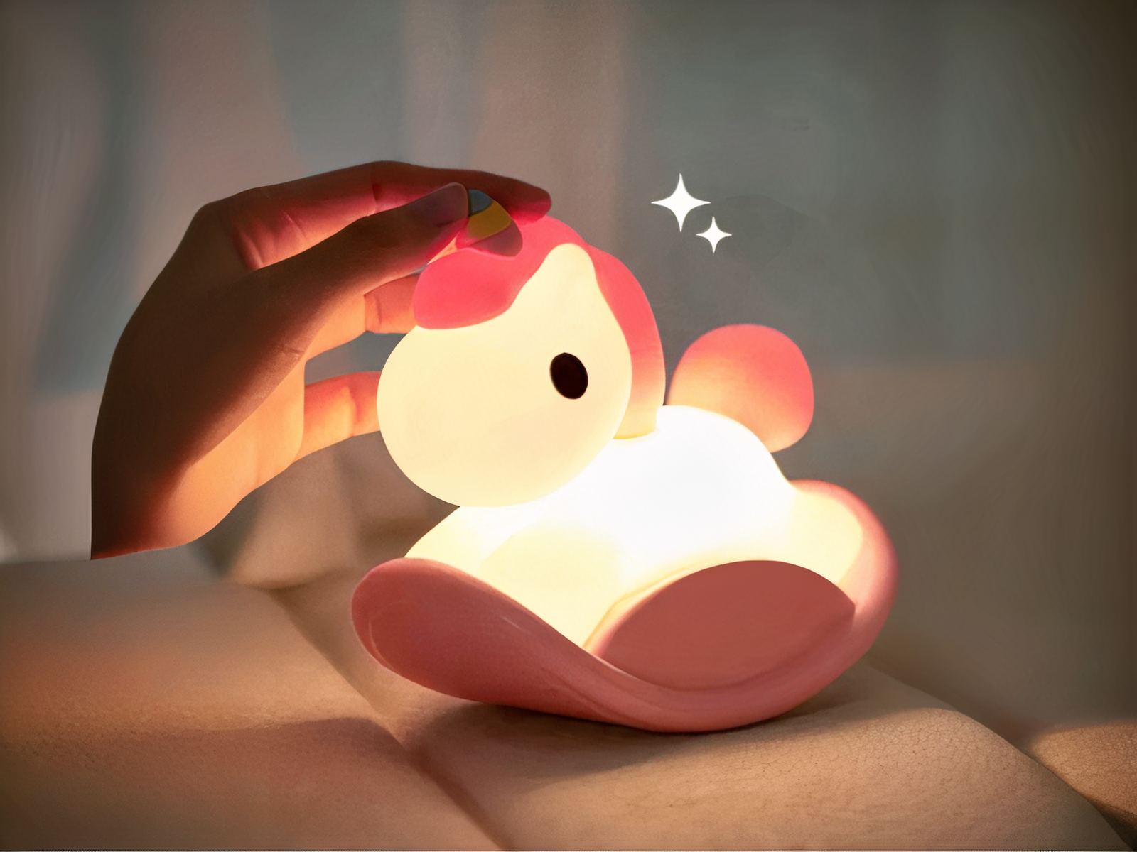 Lampe LED rechargeable en forme de licorne