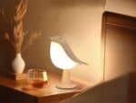 Lampe LED rechargeable style oiseau en bois