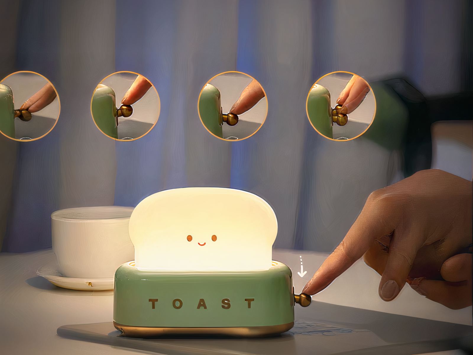 Lampe LED sans fil amusante style grille-pain Lampe LED sans fil amusante style grille-pain