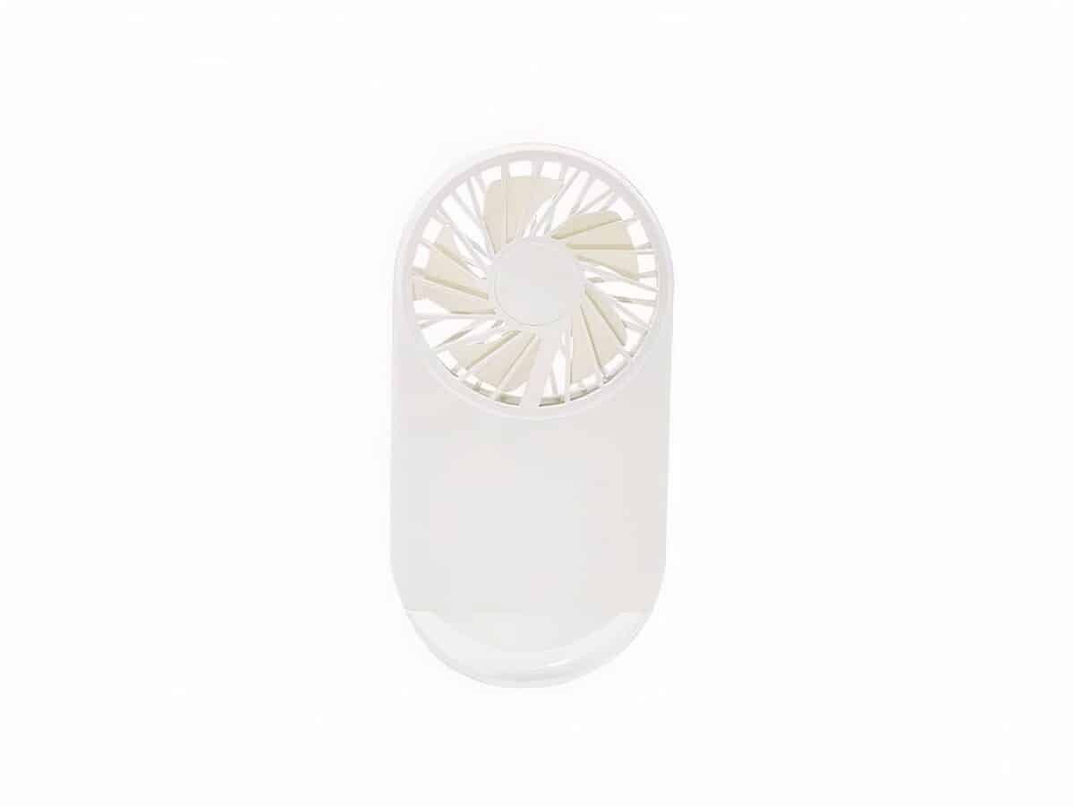 Lampe LED sans fil compacte avec ventilateur Lampe LED sans fil compacte avec ventilateur sur fond blanc