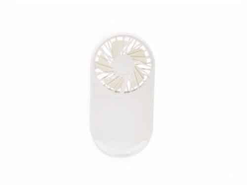 Lampe LED sans fil compacte avec ventilateur sur fond blanc