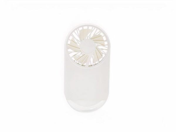 Lampe LED sans fil compacte avec ventilateur sur fond blanc