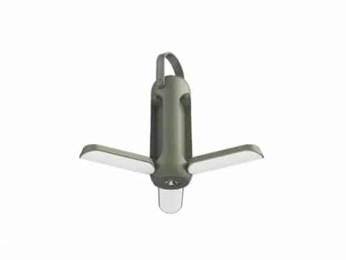 Lampe LED sans fil dépliable avec poignée sur fond blanc