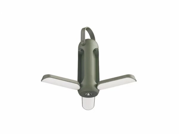 Lampe LED sans fil dépliable avec poignée sur fond blanc
