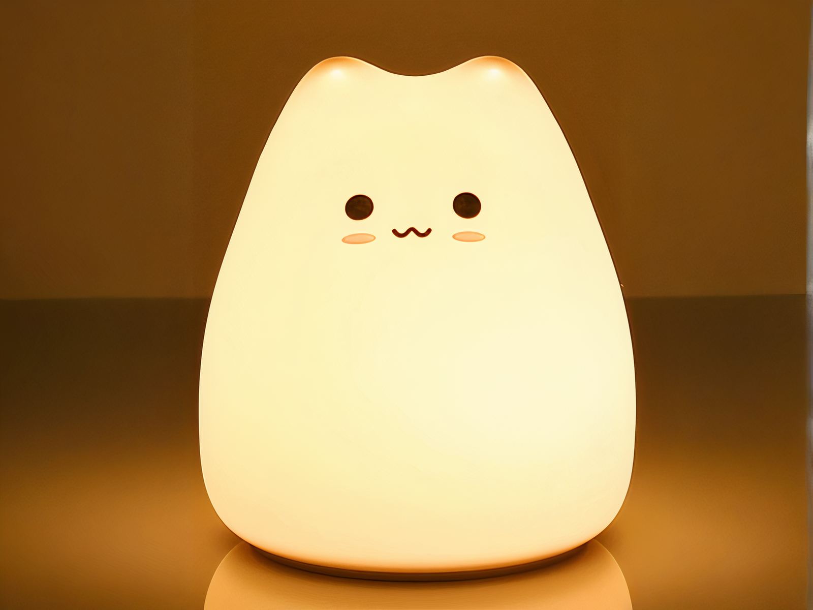 Lampe LED sans fil lumineuse pour enfant sur fond marron