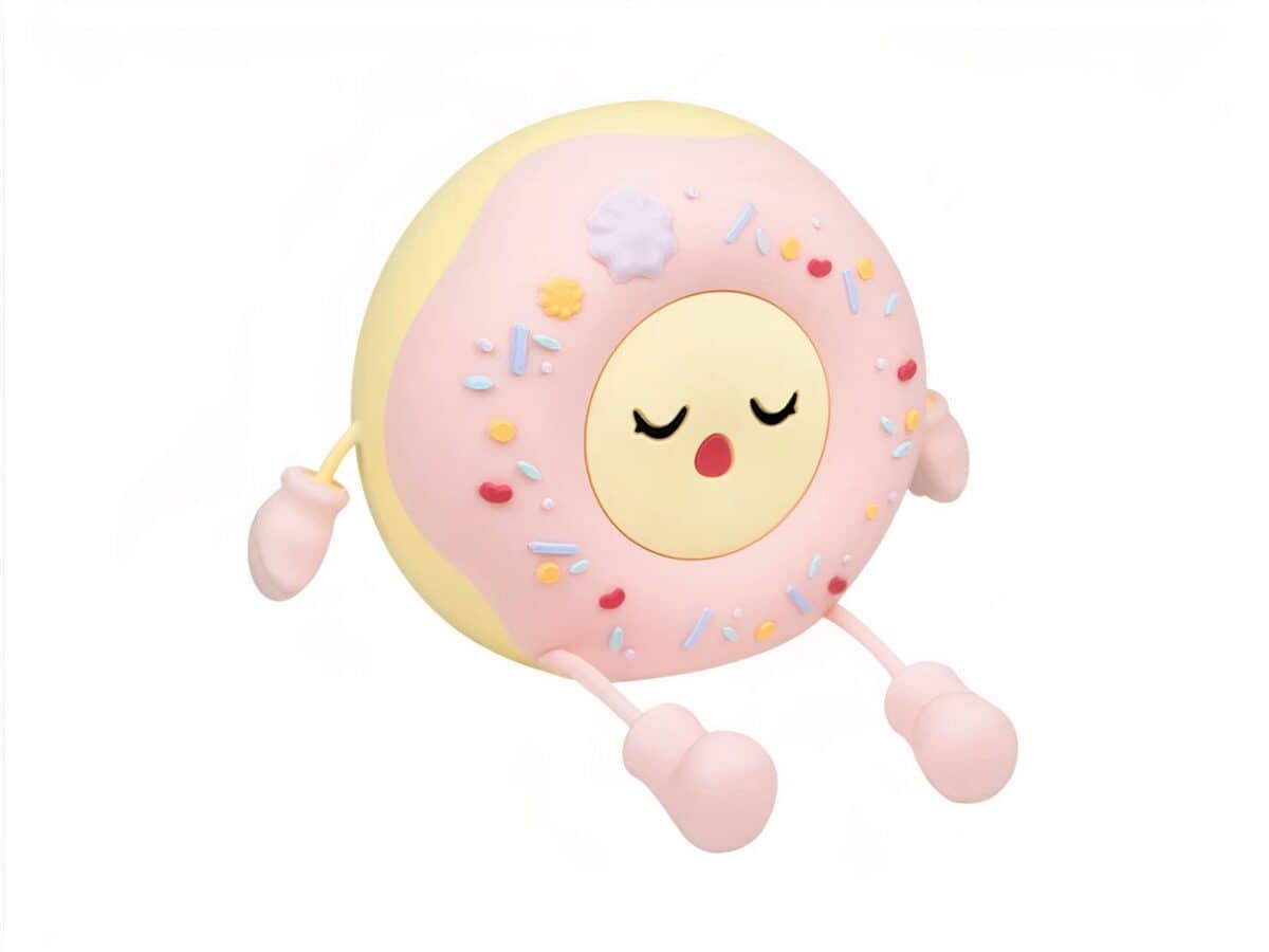 Lampe LED sans fil style veilleuse donut Lampe LED sans fil style veilleuse donut sur fond blanc