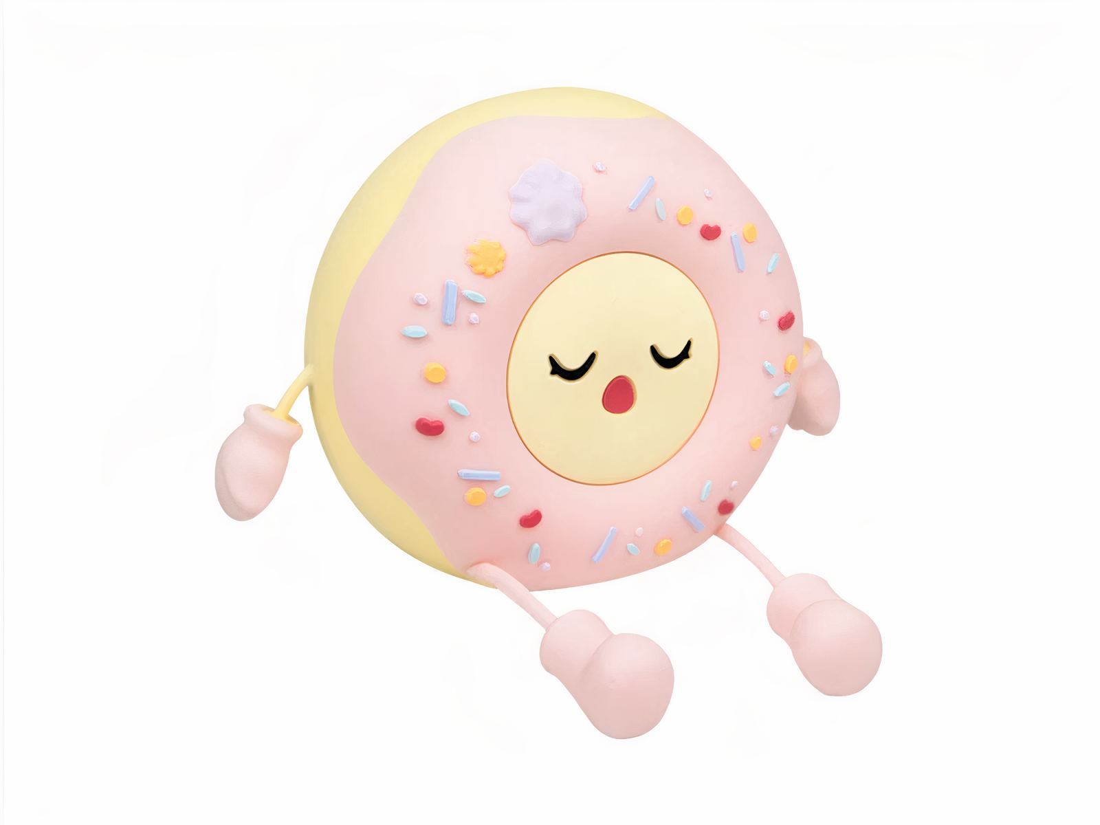 Lampe LED sans fil style veilleuse donut sur fond blanc
