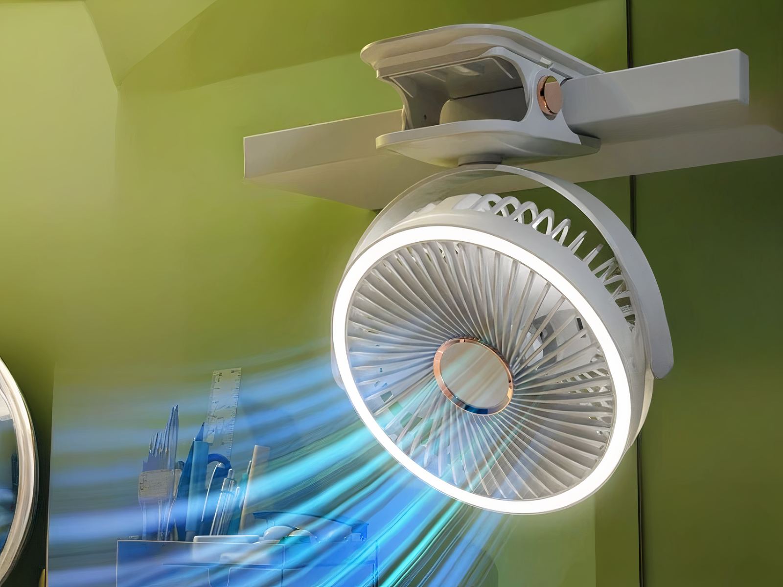 Lampe LED sans fil style ventilateur lumineux