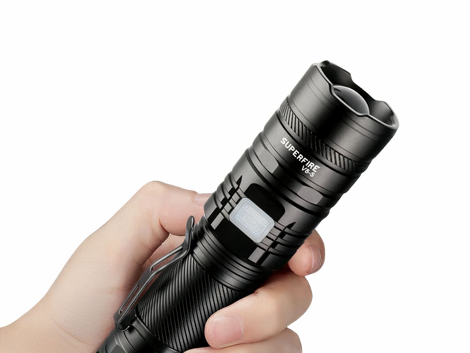 Lampe torche LED noire à haute puissance