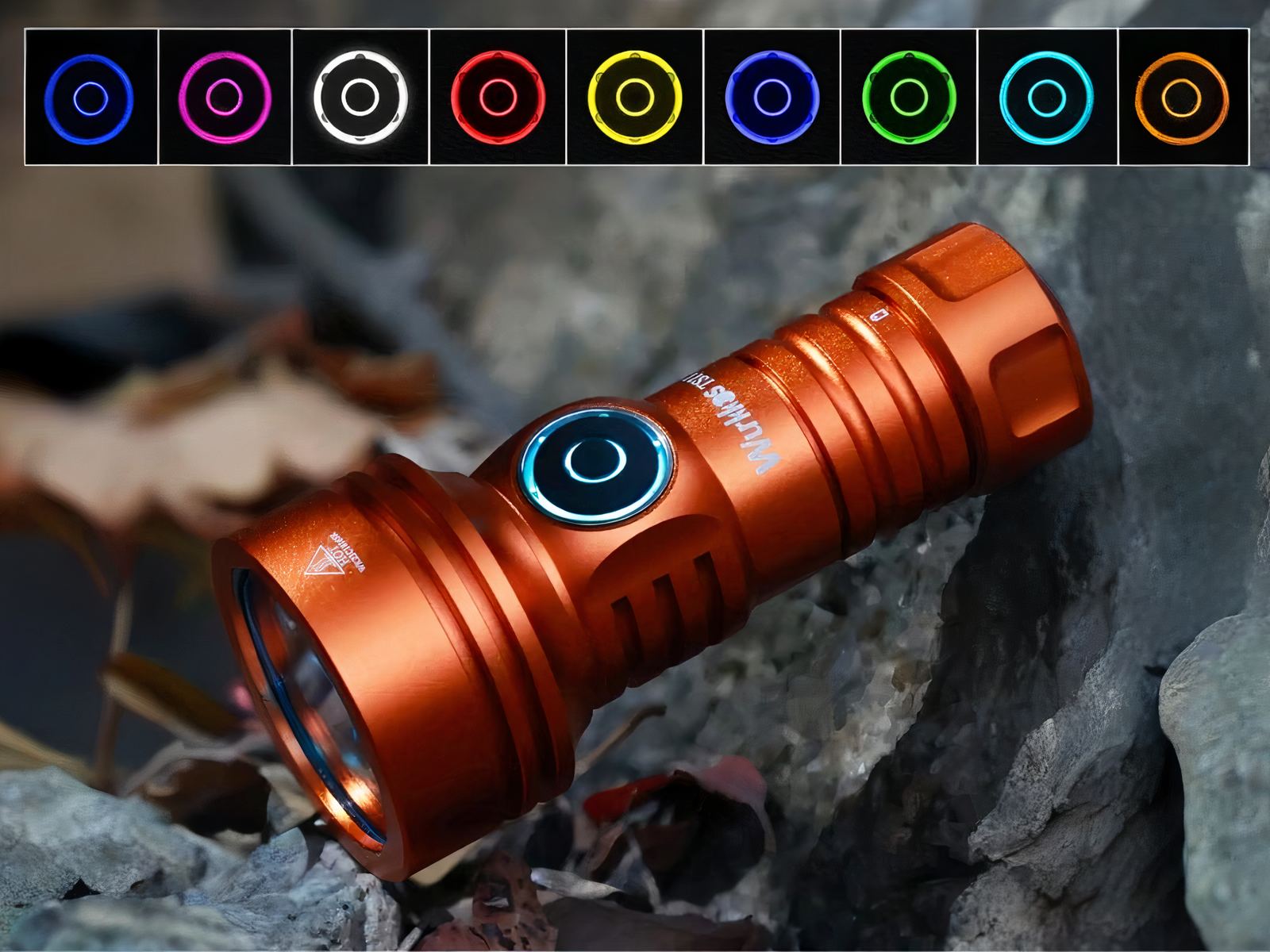 Lampe torche LED orange pratique et étanche