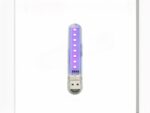 Lampe UV LED portable et USB, sur un fond blanc.