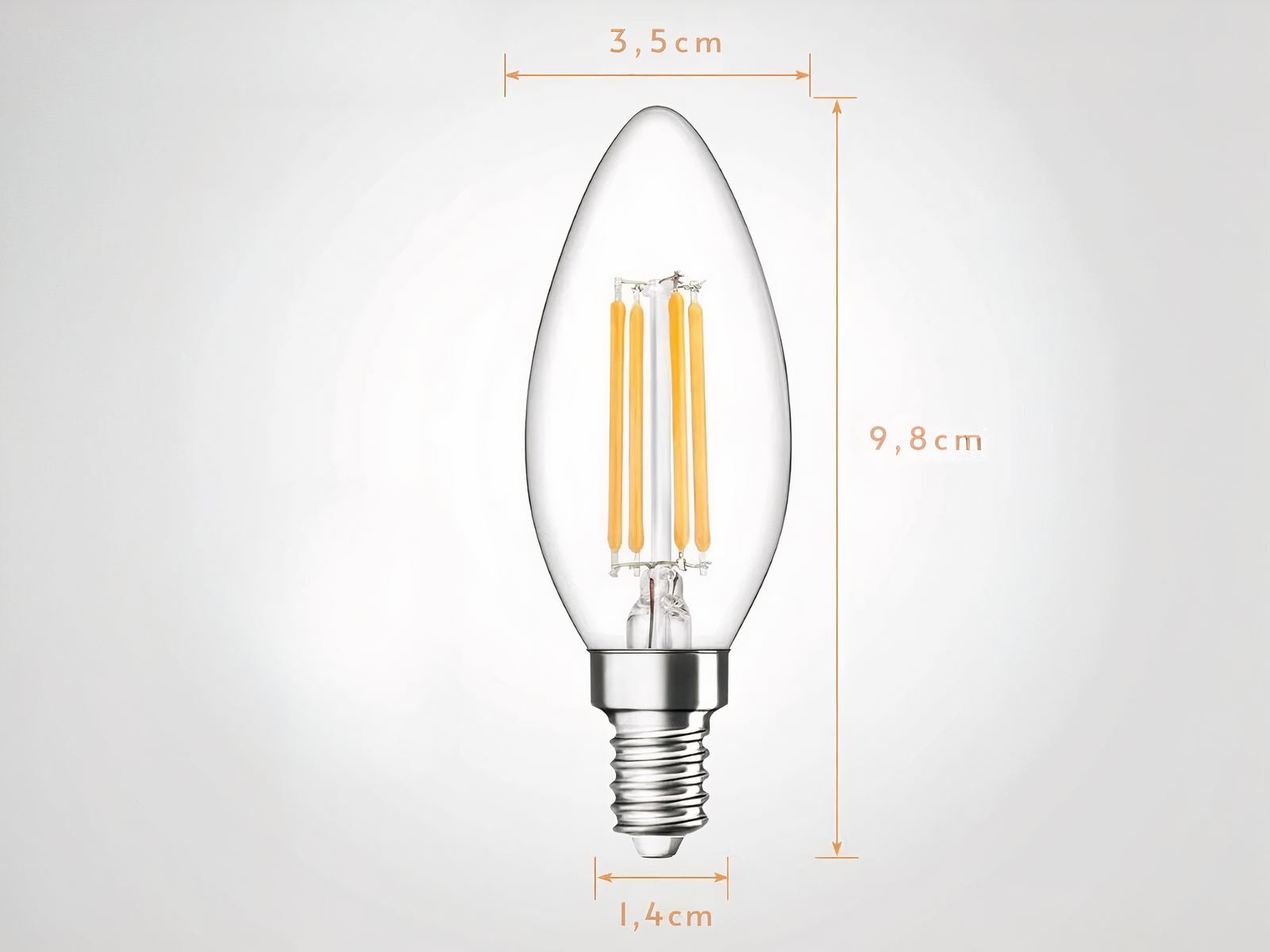 Lot 10 ampoules LED E14 en verre à filament
