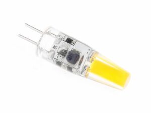 Ampoule LED G4 sur fond blanc.