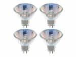 Lot 4 ampoules LED spot, sur un fond blanc.