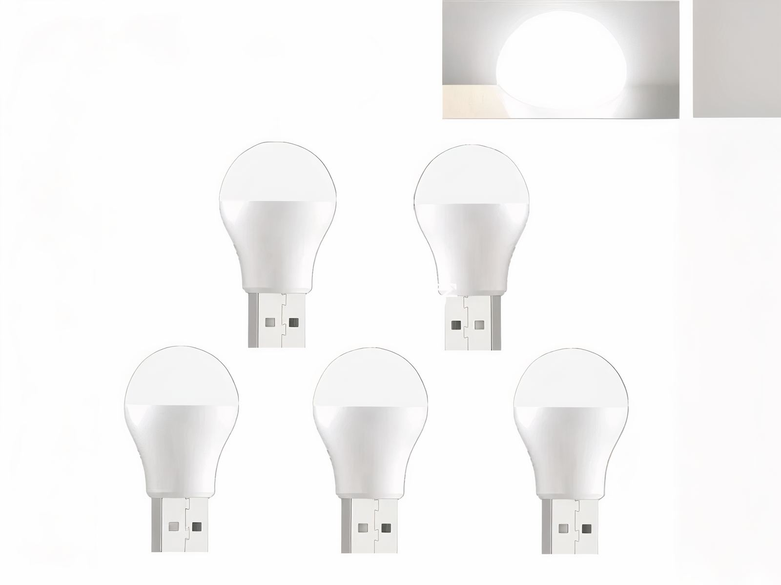 Lot de 5 mini lampes LED portables et USB