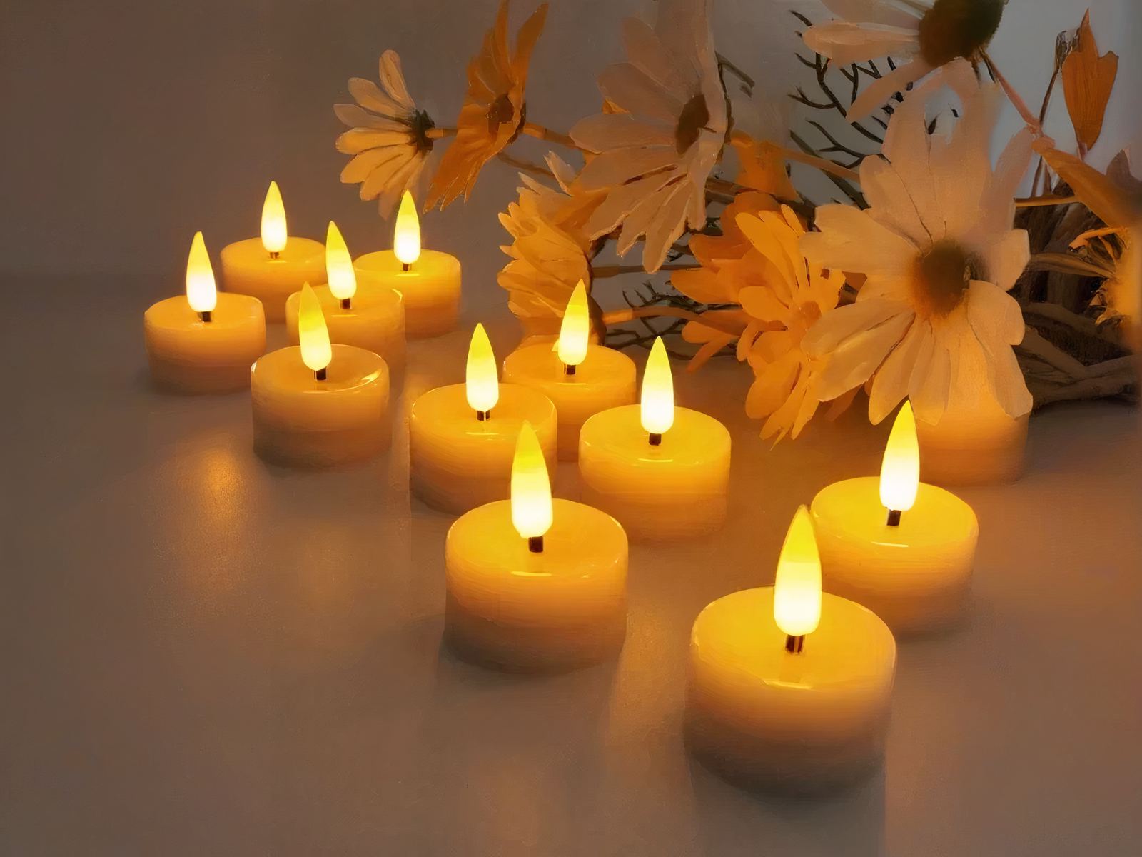 Lot de 6 bougies LED flamme vacillante avec lumière jaune