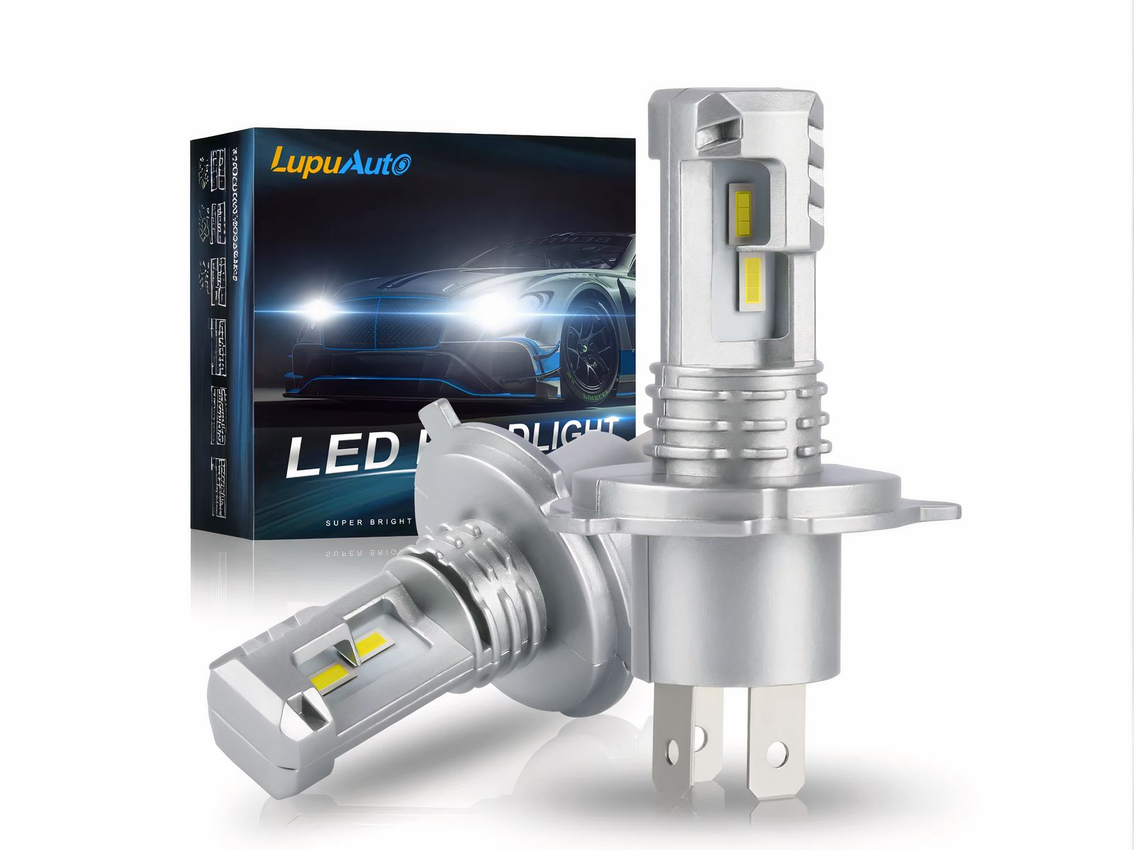 Lot de deux ampoules h4 LED étanche pour phare