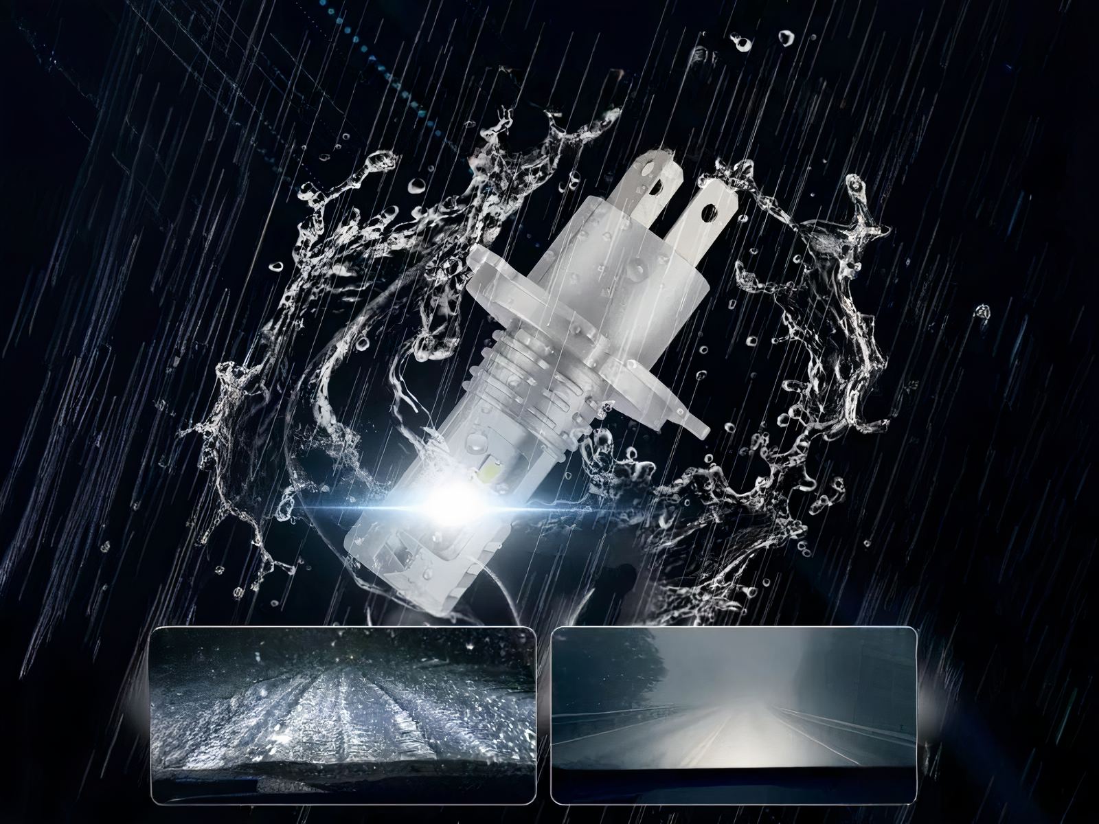 Lot de deux ampoules h4 LED étanche pour phare