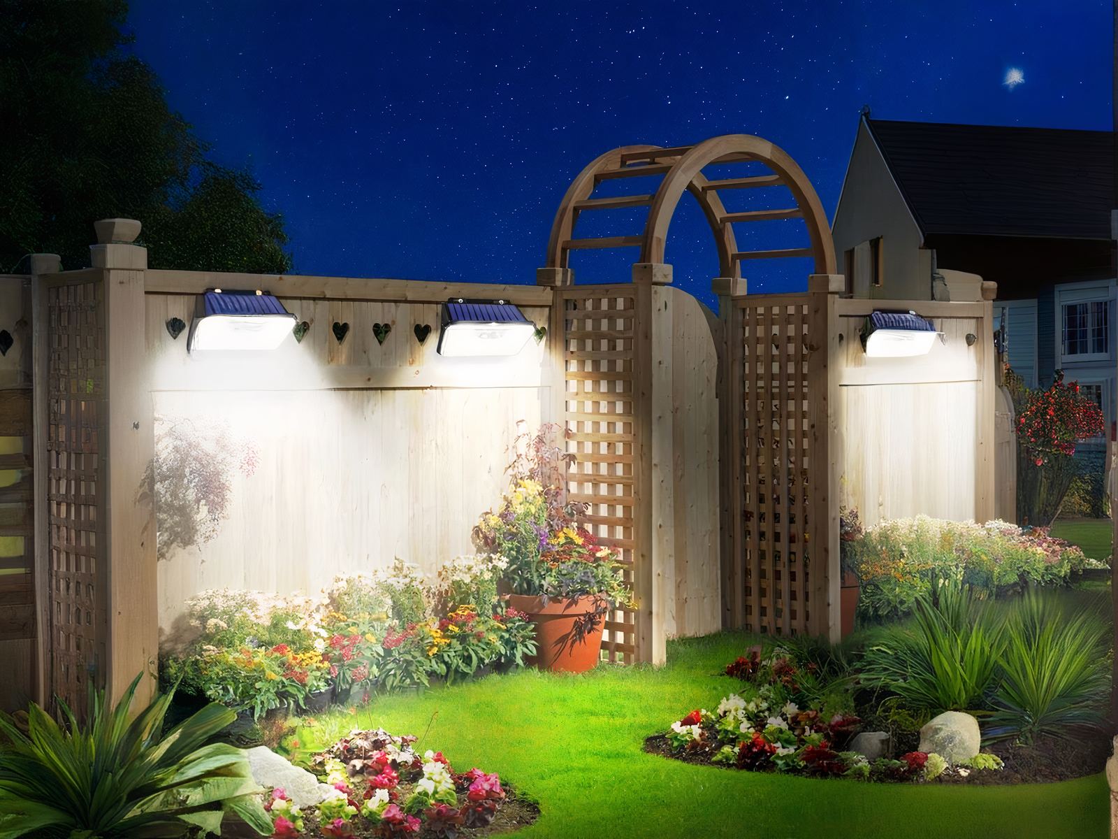 Lot de deux projecteurs extérieur LED avec détecteur pratiques et résistants