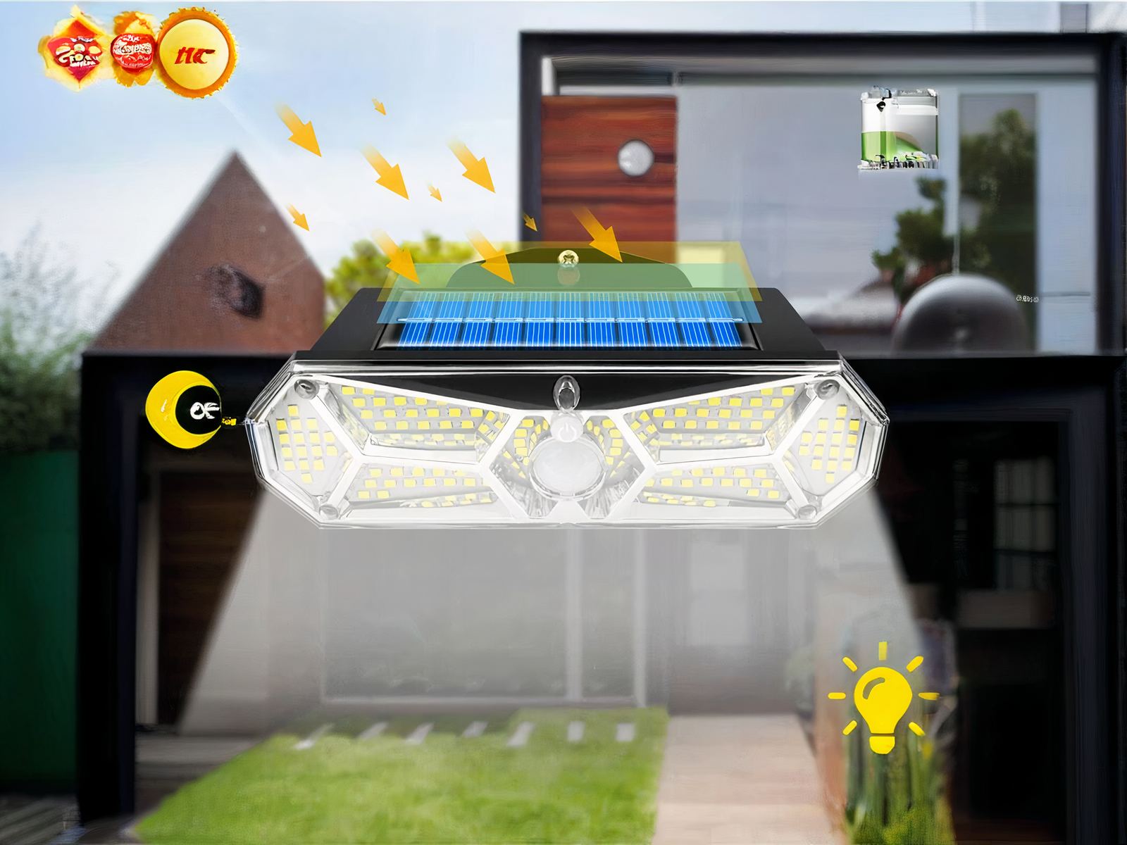 Lot de deux projecteurs extérieur LED avec détecteur précis à haute luminosité