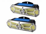 Lot de deux projecteurs extérieur LED avec détecteur précis à haute luminosité sur fond blanc