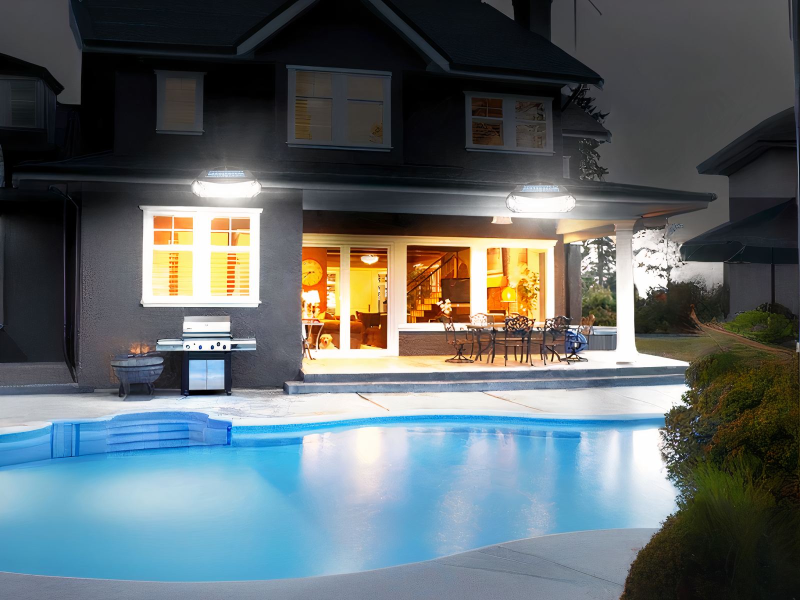 Lot de deux projecteurs extérieur LED avec détecteur précis à haute luminosité