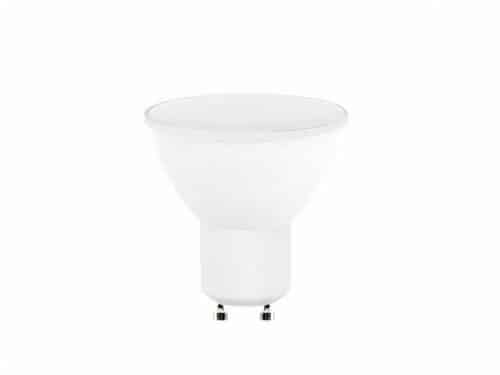 Lot de dix ampoules LED GU10 à installation rapide sur fond blanc