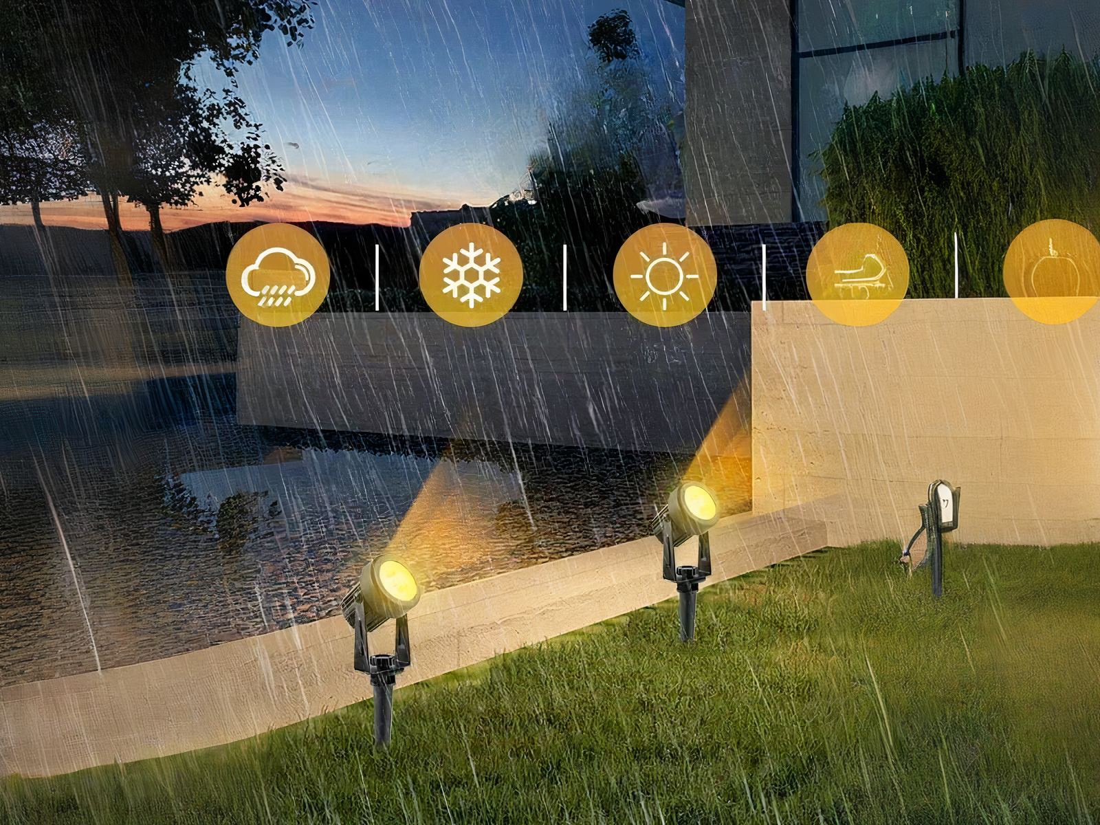 Lot de quatre spots LED solaire imperméables et pratiques