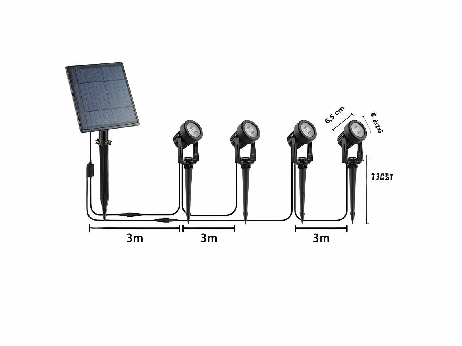 Lot de quatre spots LED solaire imperméables et pratiques Lot de quatre spots LED solaire imperméables et pratiques
