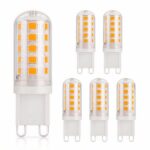 Lot de six ampoules LED G9 pour ambiance accueillante Lot de six ampoules LED G9 pour ambiance accueillante sur fond blanc