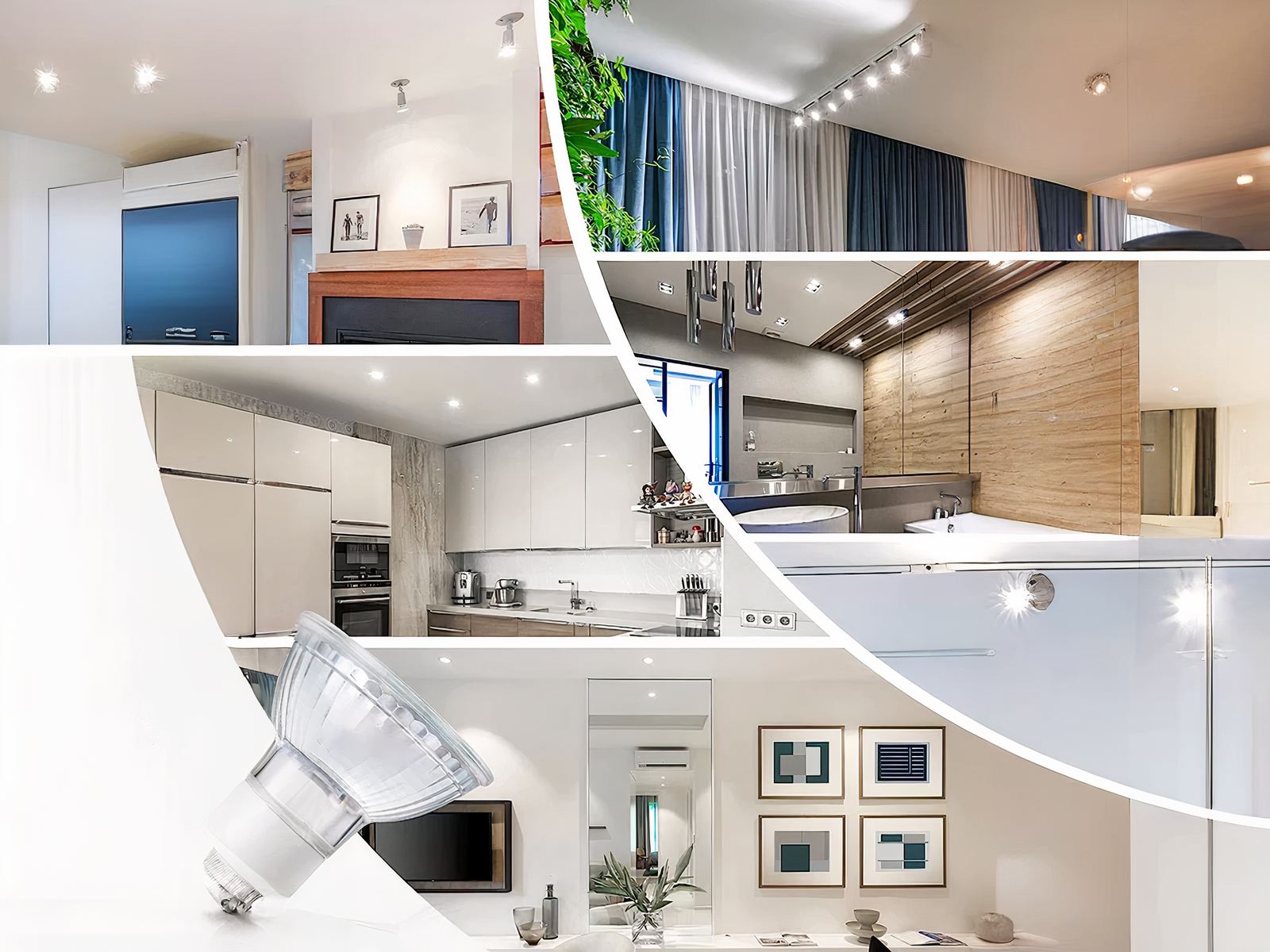 Lot de six ampoules LED GU10 à lumière blanche