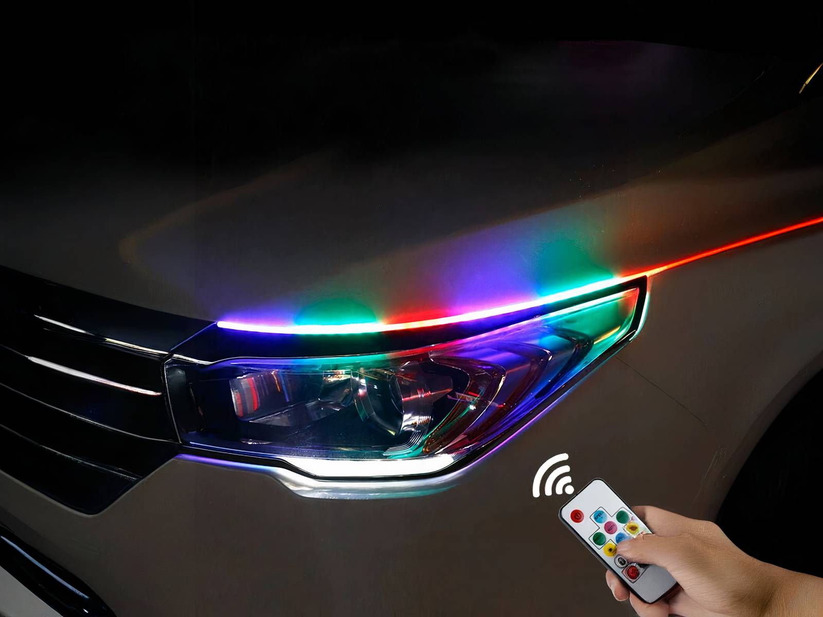 Lot deux rubans LED extérieurs flexible phares voiture