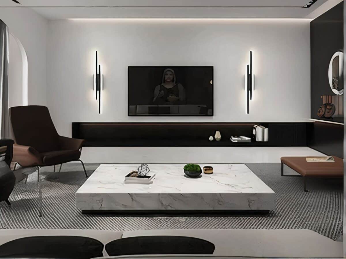 Luminaire LED mural noir décorative et minimaliste