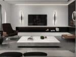 Luminaire LED mural noir décorative et minimaliste