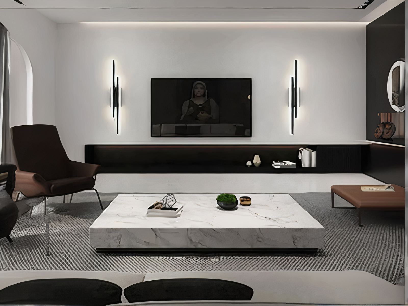 Luminaire LED mural noir décorative et minimaliste