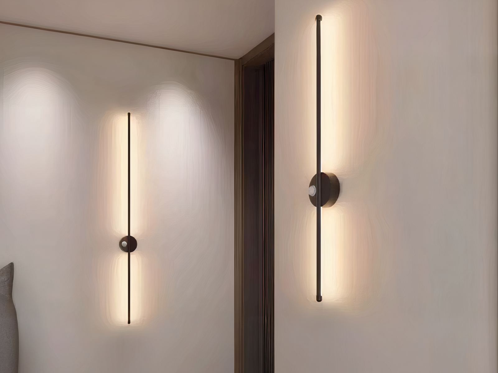 Luminaire LED mural noir élégant et épuré