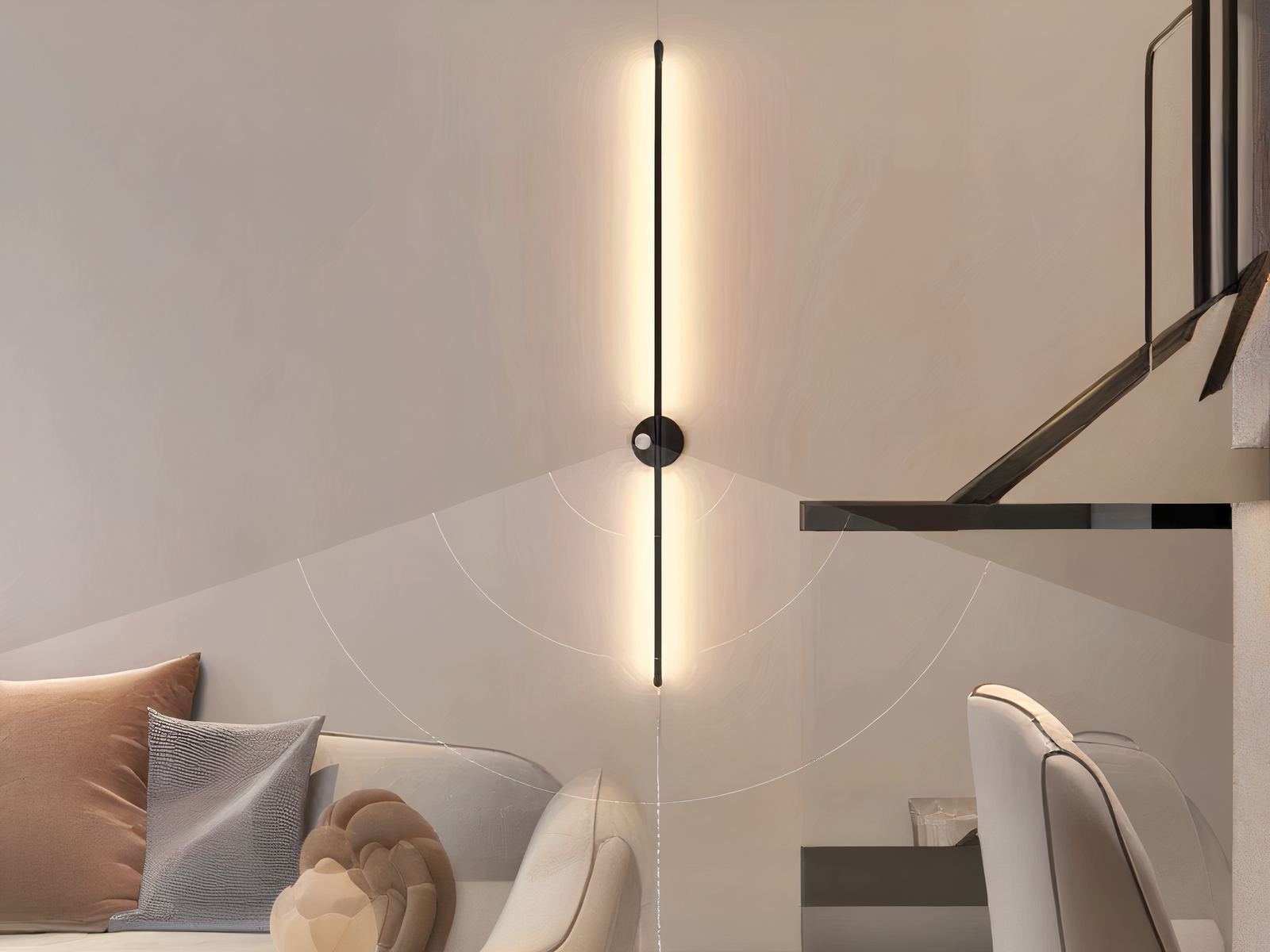 Luminaire LED mural noir élégant et épuré