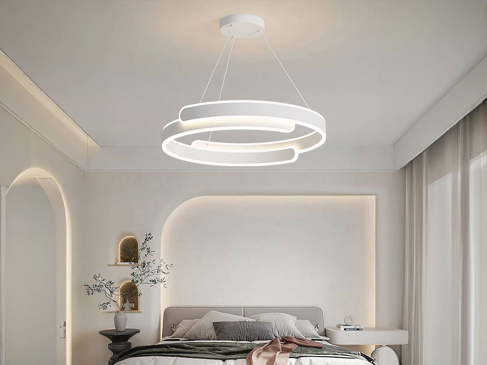 Lustre LED cercle original blanc suspendu Lustre LED cercle original blanc suspendu – Image 5