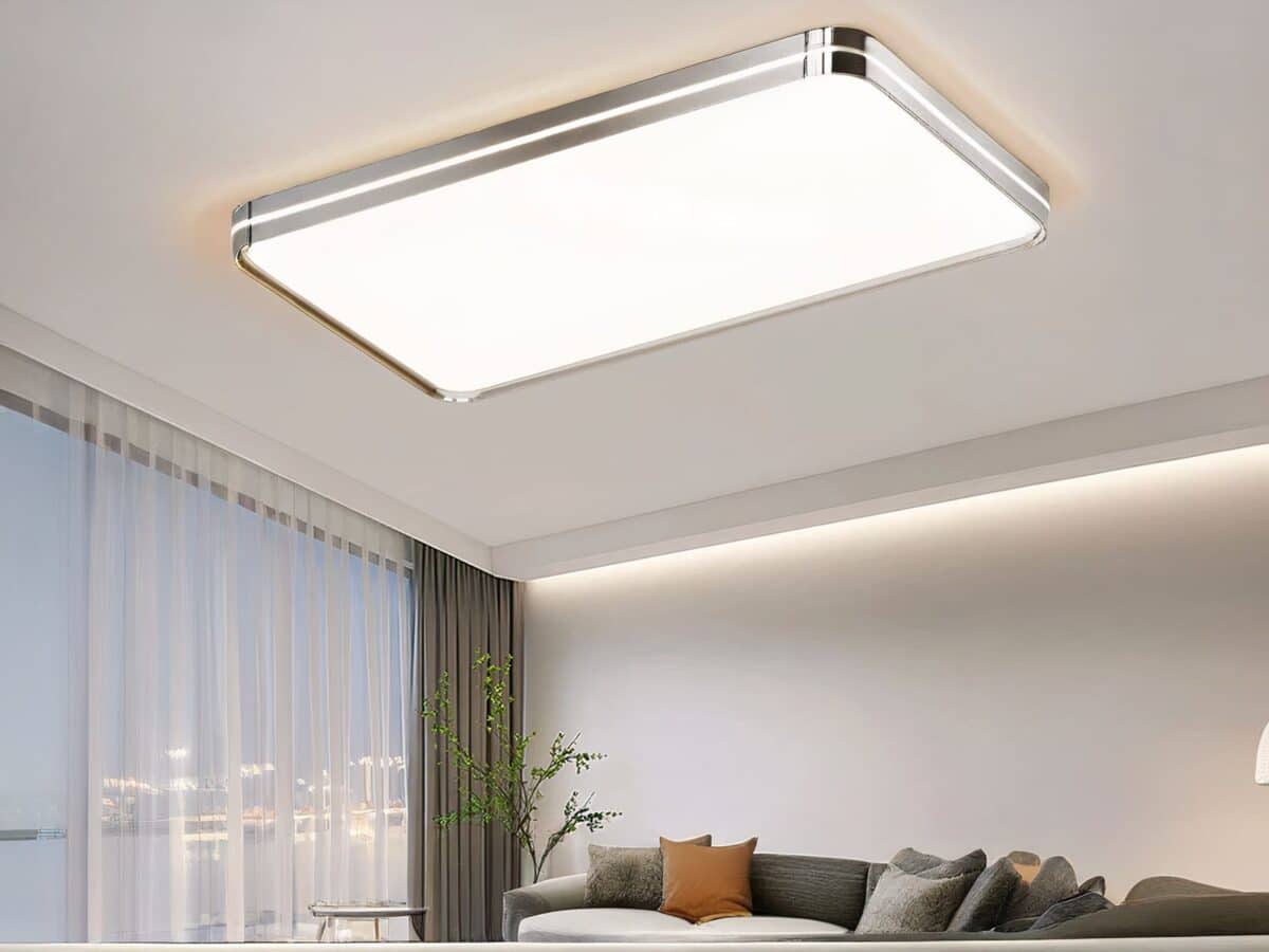Panneau LED design élégant et rectangulaire argenté