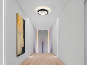 Plafonnier LED métal circulaire noir et blanc