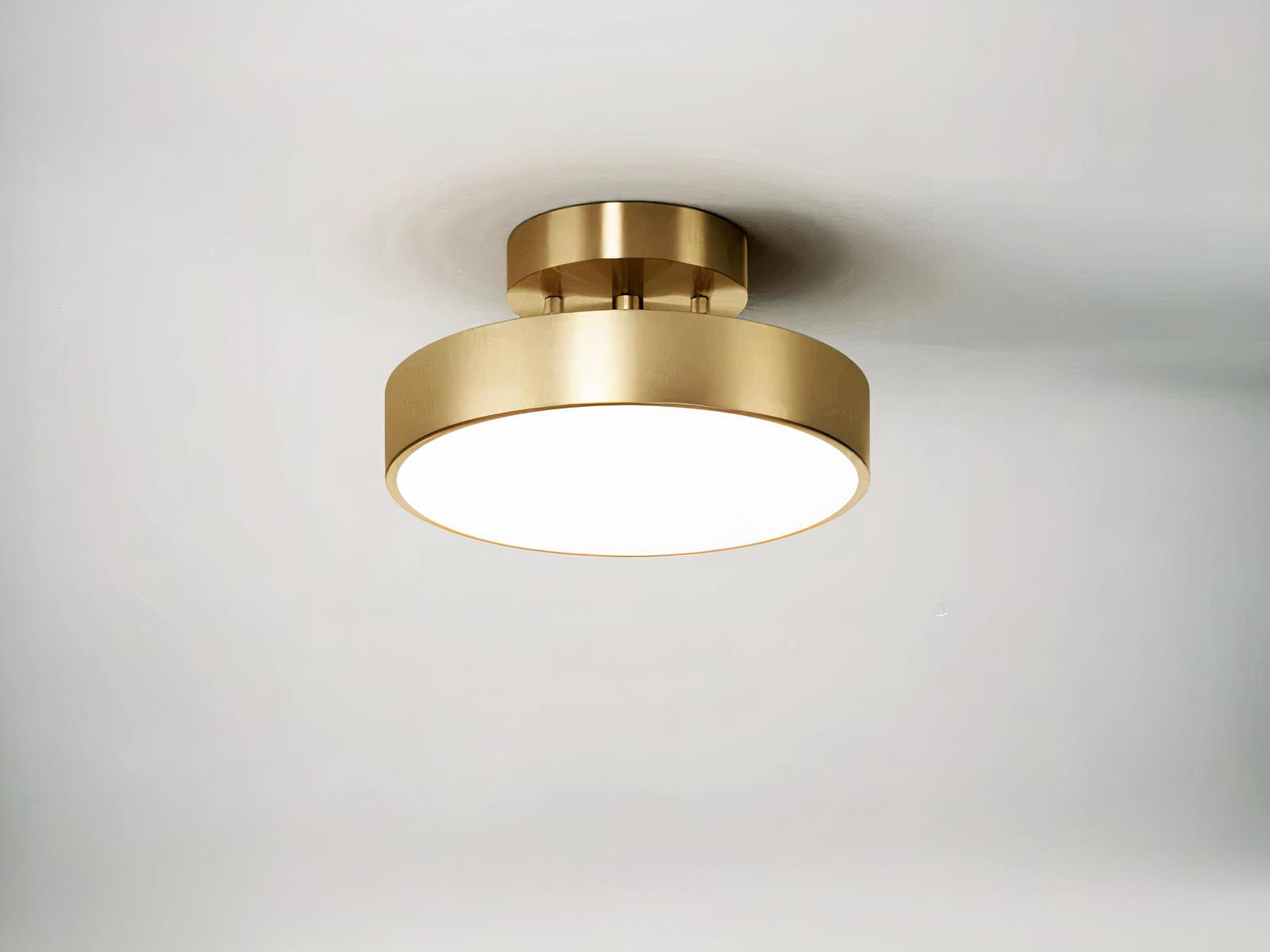 Plafonnier LED nordique métal rond doré