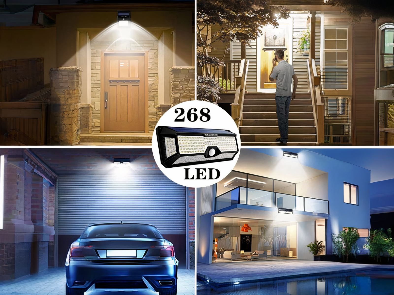 Projecteur extérieur LED avec détecteur de mouvement imperméable et pratique