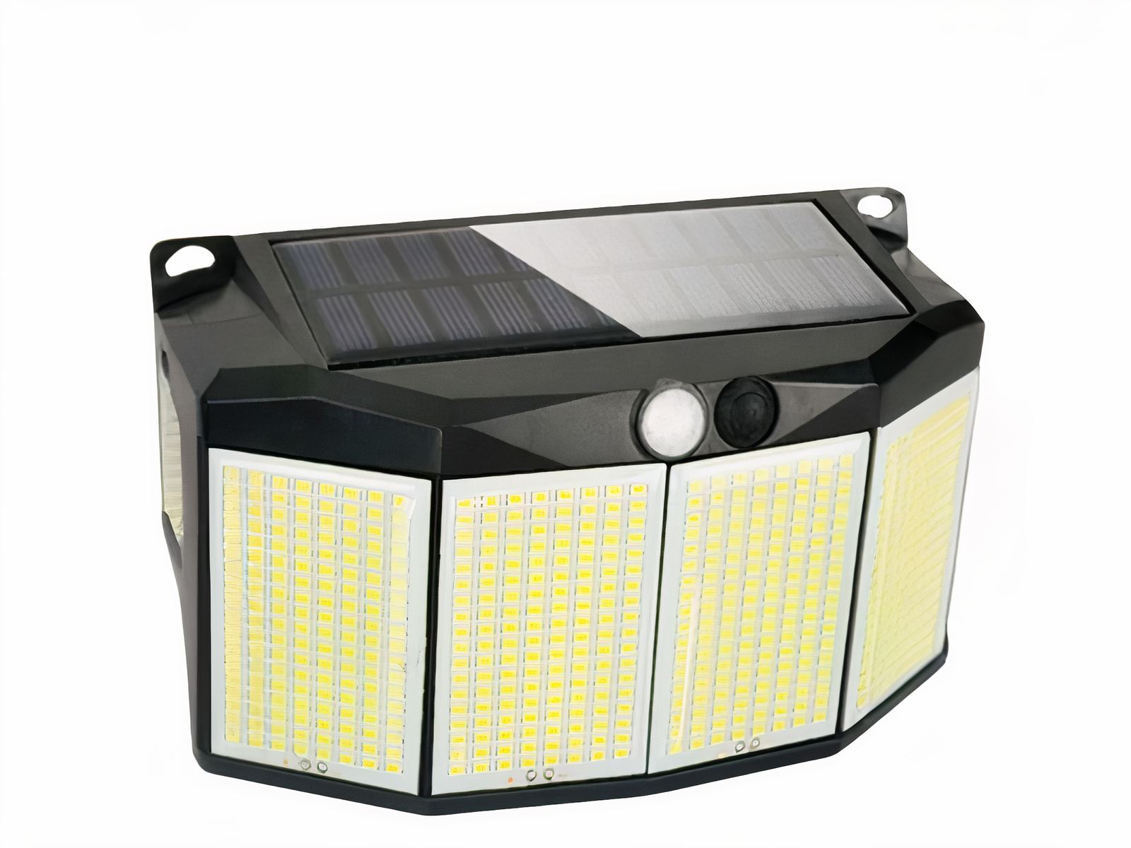 Projecteur extérieur LED avec détecteur fiable et efficace sur fond blanc