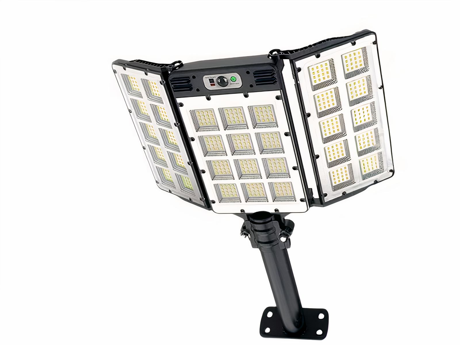 Projecteur extérieur LED puissant et étanche au design élégant sur fond blanc