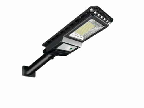 Projecteur extérieur LED puissant et étanche avec détecteur de mouvement sur fond blanc