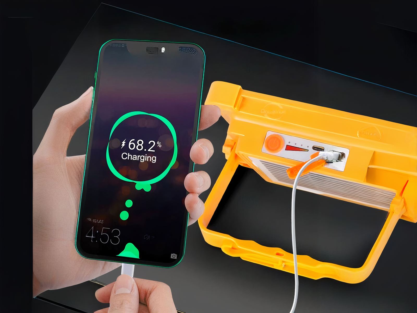 Projecteur extérieur LED puissant et pratique avec poignée intégré