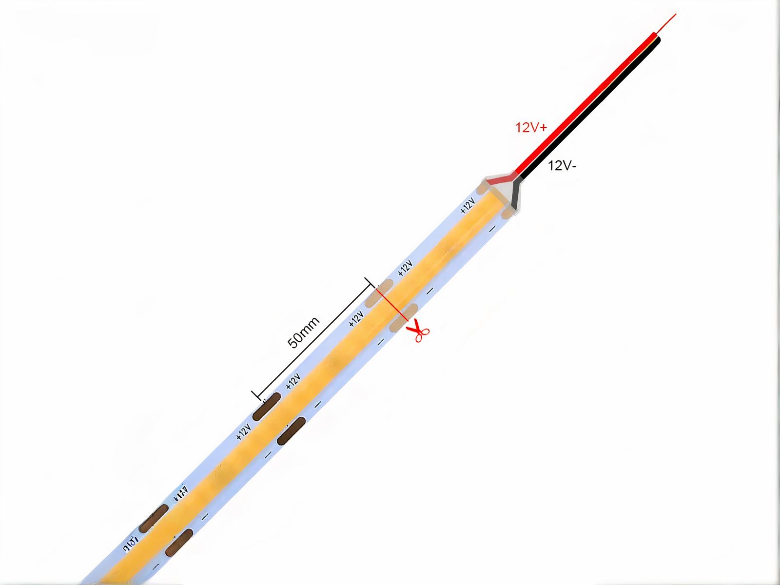 Ruban led 12v adhésive flexible lumière rouge