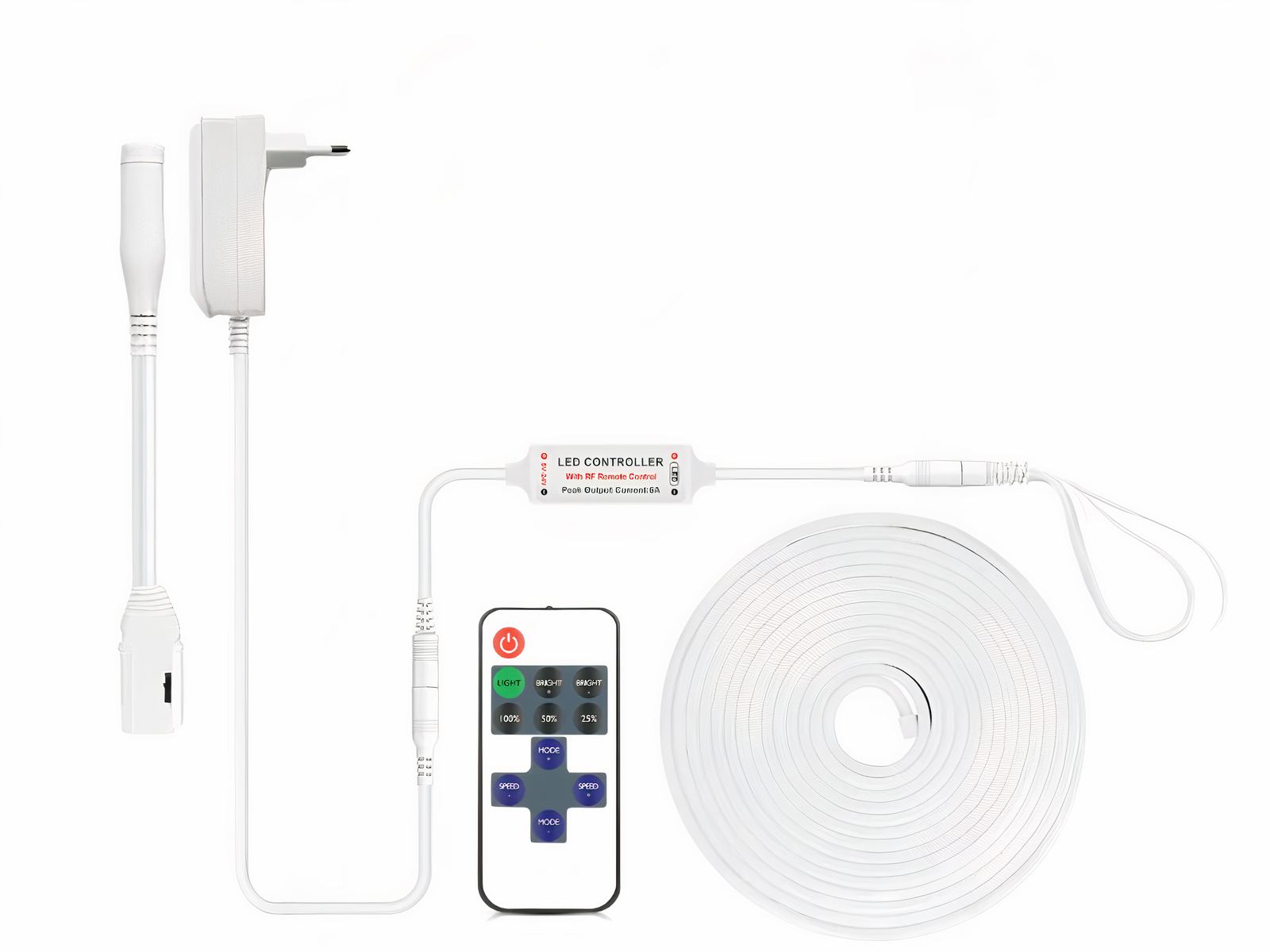 Ruban led 12v blanc étanche avec télécommande